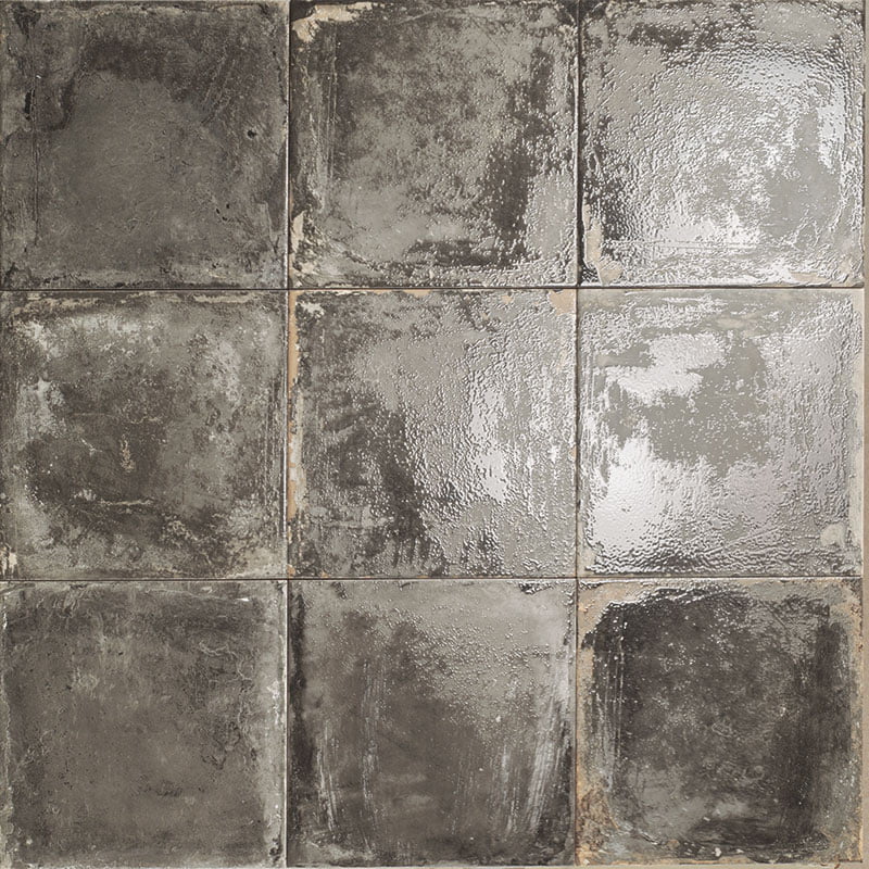 Керамическая плитка Mainzu Ricordi Venezziani Nero, цвет чёрный тёмный, поверхность глянцевая, квадрат, 200x200