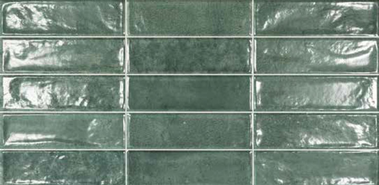 Керамическая плитка Eco Ceramica Pool Green, цвет зелёный, поверхность глянцевая, прямоугольник, 316x600