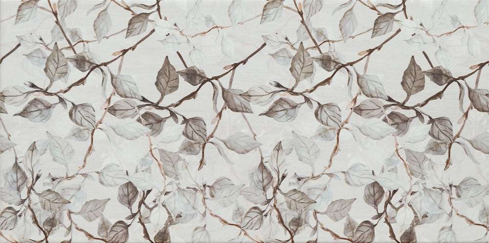 Декоративные элементы Tubadzin Edello Leaves, цвет серый, поверхность глянцевая, прямоугольник, 223x448