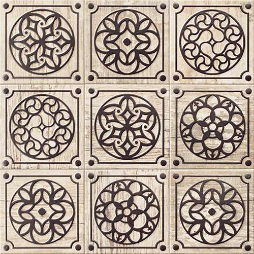 Декоративные элементы Mainzu Colonial Art Ferro PT02620, цвет коричневый бежевый, поверхность матовая, квадрат, 200x200