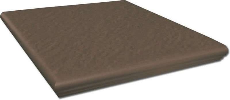 Ступени Opoczno Simple Brown Kapinos Narozny 3-D, цвет коричневый, поверхность структурированная, квадрат с капиносом, 300x300