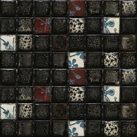 Мозаика Gaudi Vint-10(3), цвет чёрно-белый, поверхность глазурованная, квадрат, 280x280