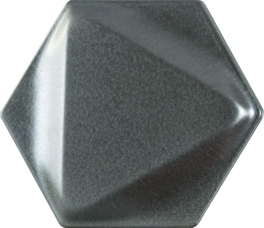 Керамическая плитка Dune Shapes 5 London Titanium 188079, цвет чёрный тёмный, поверхность сатинированная, шестиугольник, 160x180