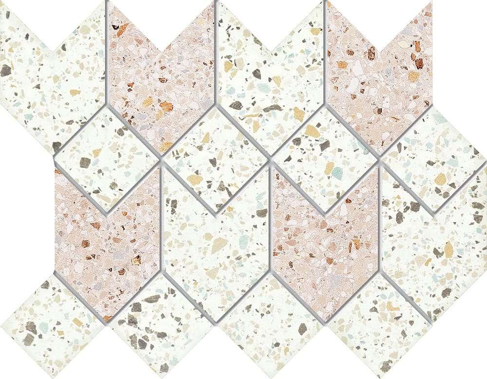 Мозаика Maciej Zien Funky Mozaika Gresowa 1, цвет белый розовый, поверхность матовая, прямоугольник, 226x298