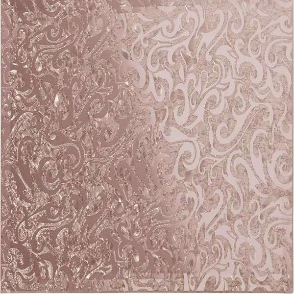 Декоративные элементы ДСТ Квадратная зеркальная рыжая плитка Алладин-1 КЗРАл-1, цвет розовый, поверхность глянцевая, квадрат, 180x180