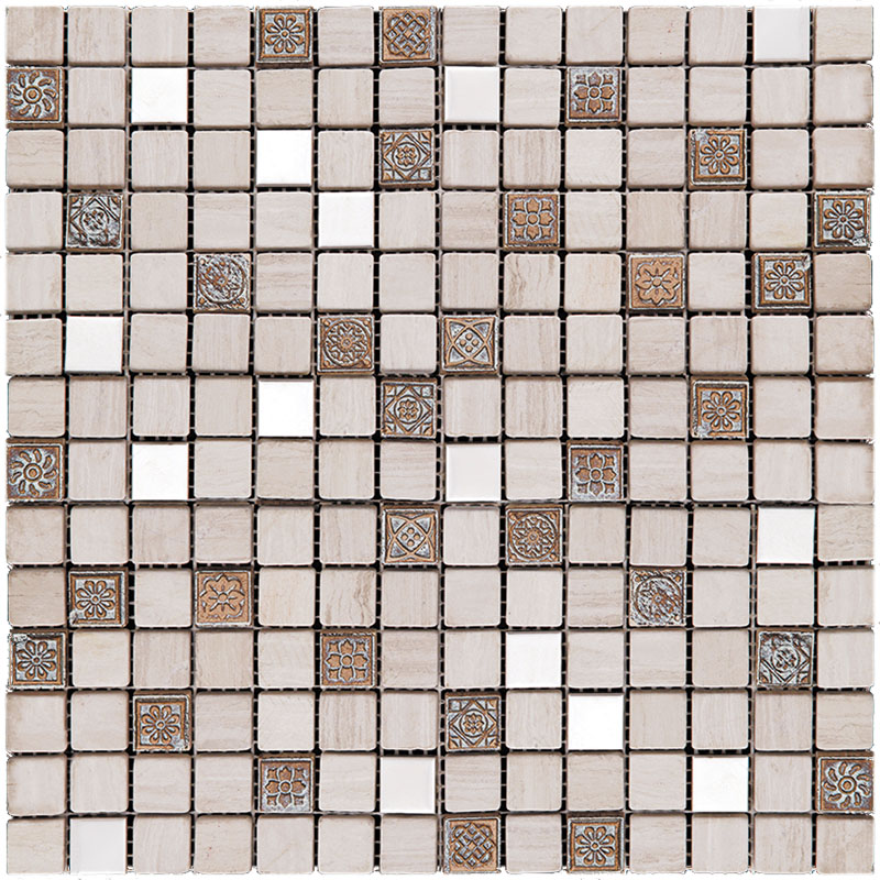 Мозаика Natural Mosaic Antico (2x2) PFM-2002, цвет серый, поверхность матовая, квадрат, 305x305