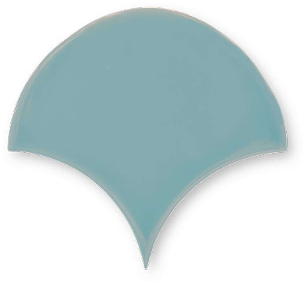Керамическая плитка Maritima Escama Azul, цвет бирюзовый, поверхность глянцевая, чешуя, 140x160