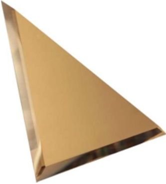 Керамическая плитка ДСТ Треугольная зеркальная бронзовая матовая плитка с фацетом 10 мм ТЗБм1-01, цвет коричневый, поверхность матовая, квадрат, 180x180