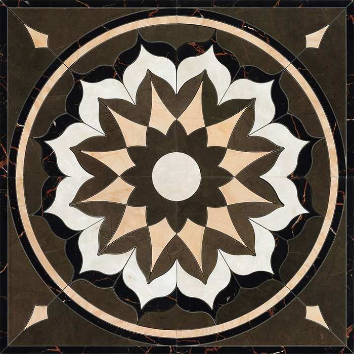 Панно Grespania Buckingham Pulpis, цвет коричневый, поверхность полированная, квадрат, 1200x1200