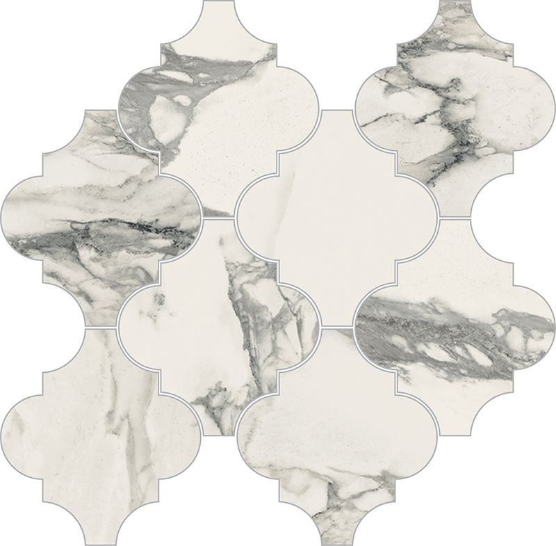 Мозаика Novabell Imperial Michelangelo Provenzale Lev Bianco Apuano IMM 006L, цвет серый, поверхность лаппатированная, арабеска, 300x324