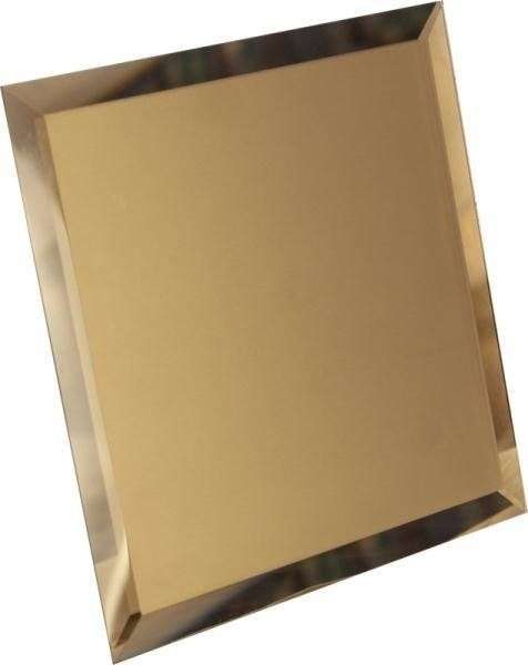 Керамическая плитка ДСТ Квадратная зеркальная бронзовая плитка с фацетом 10 мм КЗБ1-02, цвет коричневый, поверхность глянцевая, квадрат, 200x200