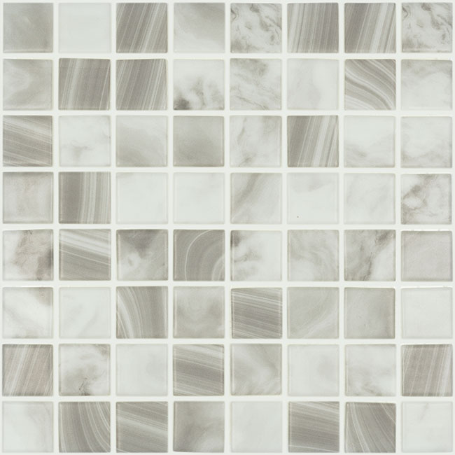 Мозаика Vidrepur Nature Pearl River (чип 38x38 мм) № 5700 Matt, цвет серый, поверхность матовая, квадрат, 317x317