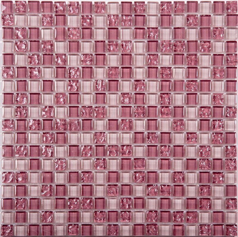 Мозаика NS Mosaic No-294, цвет розовый, поверхность глянцевая, квадрат, 305x305