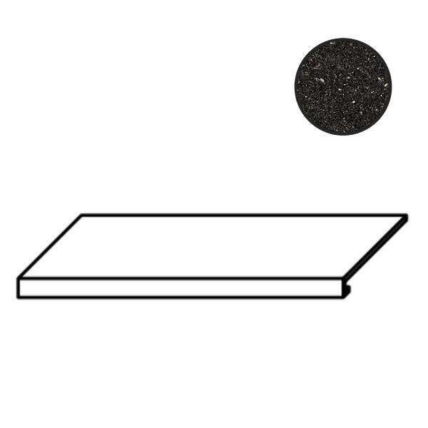 Ступени Piemme Ibla Gradino Costa Retta Nera Lap 4046, цвет чёрный тёмный, поверхность лаппатированная, прямоугольник, 330x1200