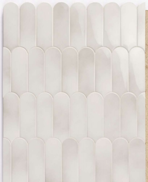 Керамическая плитка Natucer Fan Mix Ash, цвет бежевый, поверхность глянцевая, чешуя, 72x195