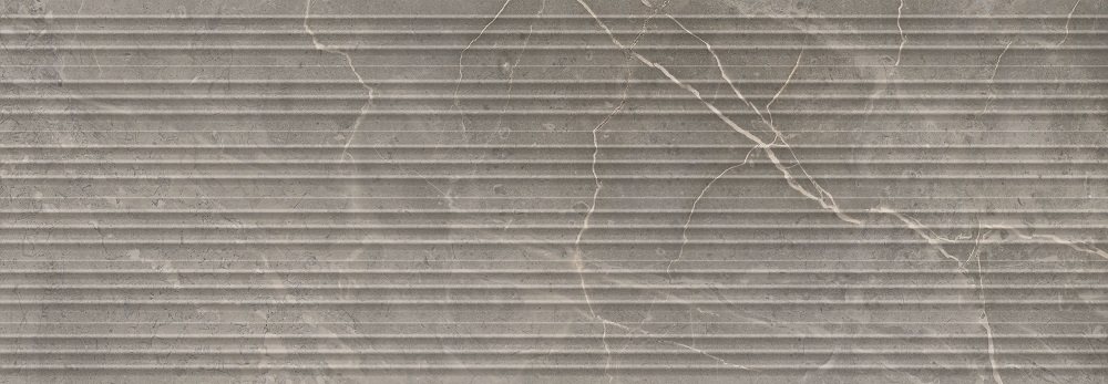 Керамическая плитка Ricchetti Marble Boutique Fior Di Bosco Flute Lucido Ret, цвет серый, поверхность глянцевая, прямоугольник, 300x900