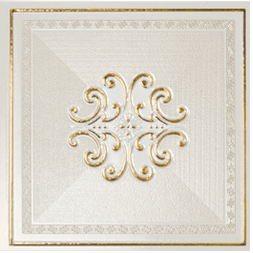 Декоративные элементы Settecento Ermitage Decoro Finitura Impero Lux Bianco Gold, цвет белый, поверхность глянцевая, квадрат, 250x250