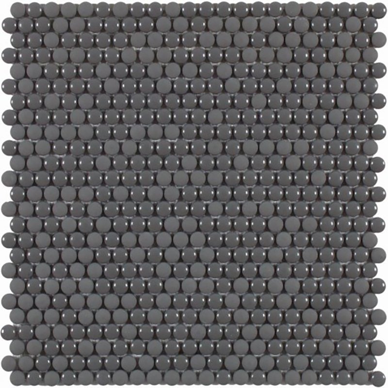 Мозаика Dune Glass Mosaics Dots Grey 187535, цвет серый, поверхность матовая, круг и овал, 282x285