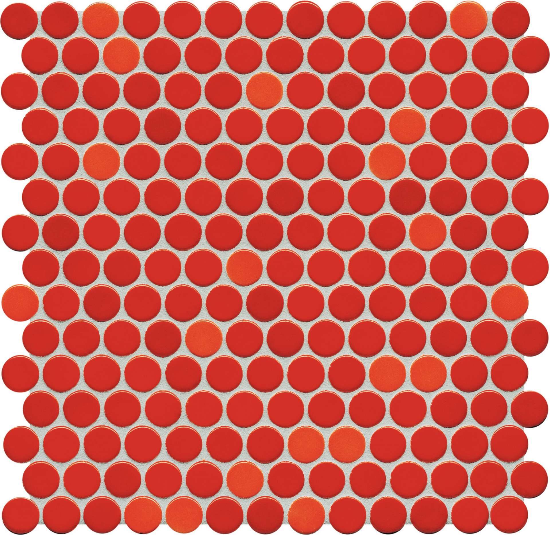 Мозаика Jasba Loop Korallenrot 40032H-44, цвет красный, поверхность глянцевая, круг и овал, 312x316