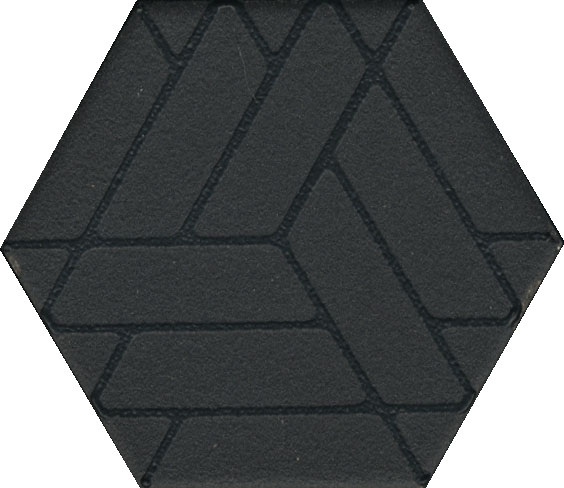 Декоративные элементы Kerama Marazzi Агуста черный OS\B241\63001, цвет чёрный, поверхность натуральная, шестиугольник, 52x60
