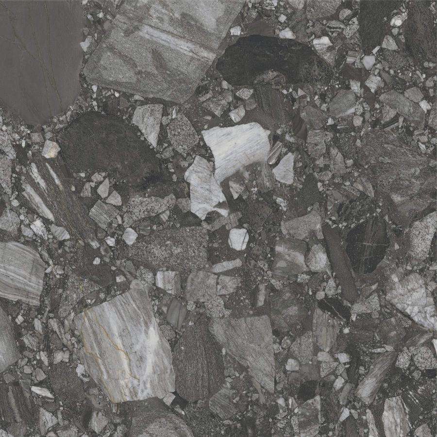 Керамогранит Fanal Stone River Black, цвет серый, поверхность матовая, квадрат, 900x900