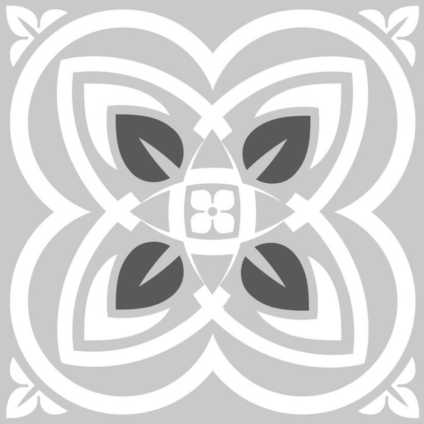 Керамогранит Ce.Si Epoque Gotico, цвет чёрно-белый, поверхность матовая, квадрат, 200x200