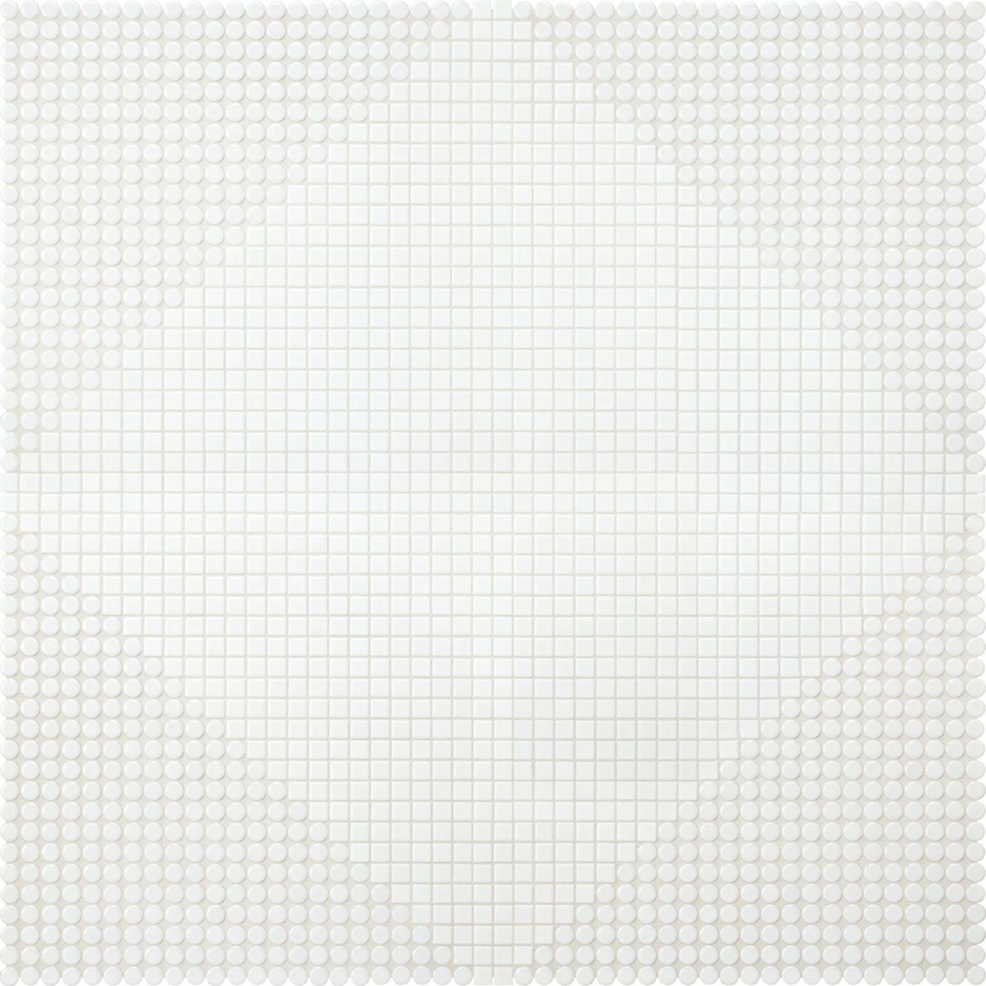 Мозаика Jasba Loop Arktiswei 40050H, цвет белый, поверхность глянцевая, круг и овал, 632x632