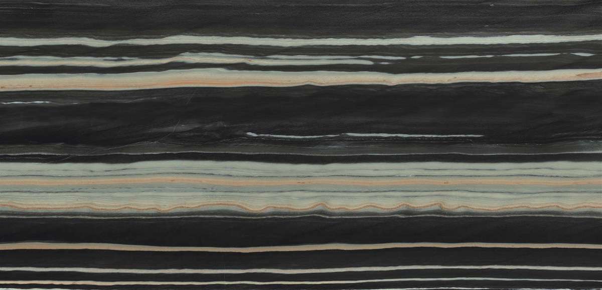 Широкоформатный керамогранит TAU Bosco Black Pul., цвет серый чёрный, поверхность полированная, прямоугольник, 1200x2800