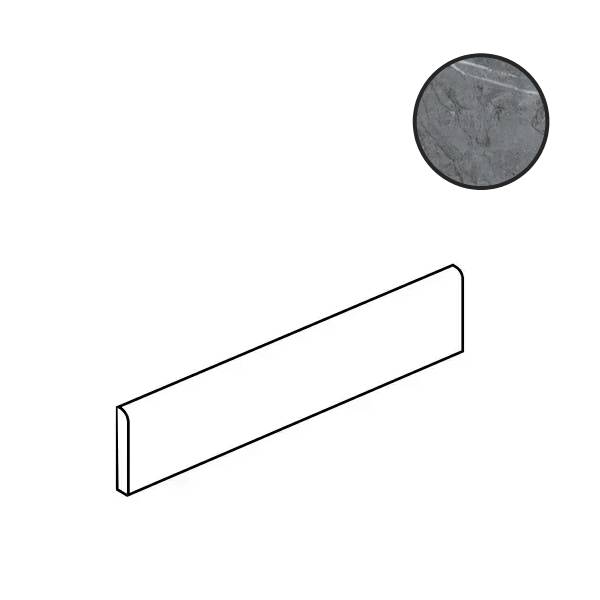 Бордюры Kerranova Skala K-2203/MR/p01, цвет чёрный, поверхность матовая, прямоугольник, 76x600