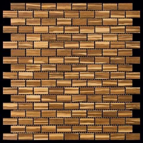 Мозаика Natural Mosaic Bamboo BM-18-E (BM018-EP) (Бамбук), цвет коричневый, поверхность структурированная, квадрат, 305x305
