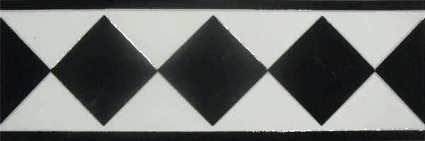 Бордюры Infinity Elegance Geometric Listello, цвет чёрно-белый, поверхность глянцевая, прямоугольник, 100x300