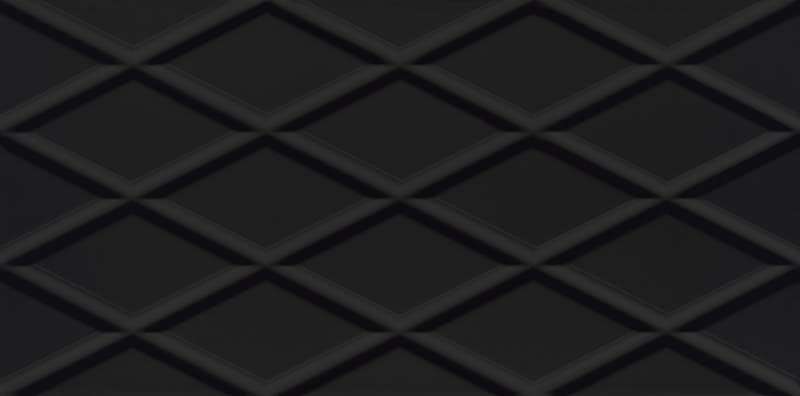 Керамическая плитка Paradyz Moonlight Nero Structure B, цвет чёрный, поверхность глянцевая, прямоугольник, 295x595