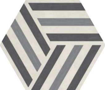 Керамогранит Ornamenta Corebasic Industrial Runup Cool Blend PO182420HXDCO1P, цвет серый, поверхность матовая, шестиугольник, 600x600