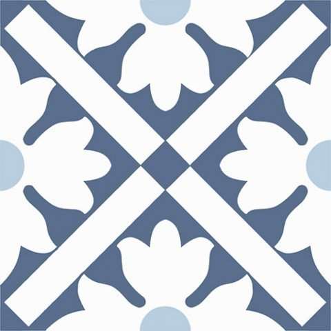 Декоративные элементы Vallelunga Colibri Blu Dec B6 6000343, цвет синий, поверхность матовая, квадрат, 125x125