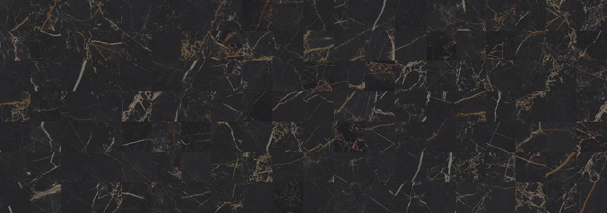 Керамическая плитка Laparet Royal Плитка настенная чёрный мозаика 60052, цвет чёрный, поверхность глянцевая, прямоугольник, 200x600