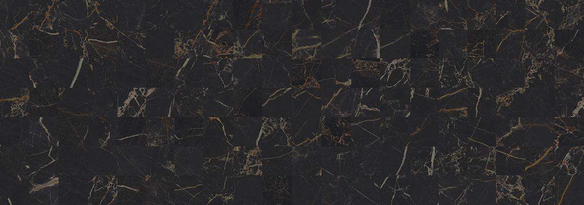 Керамическая плитка Laparet Royal Плитка настенная чёрный мозаика 60052, цвет чёрный, поверхность глянцевая, прямоугольник, 200x600
