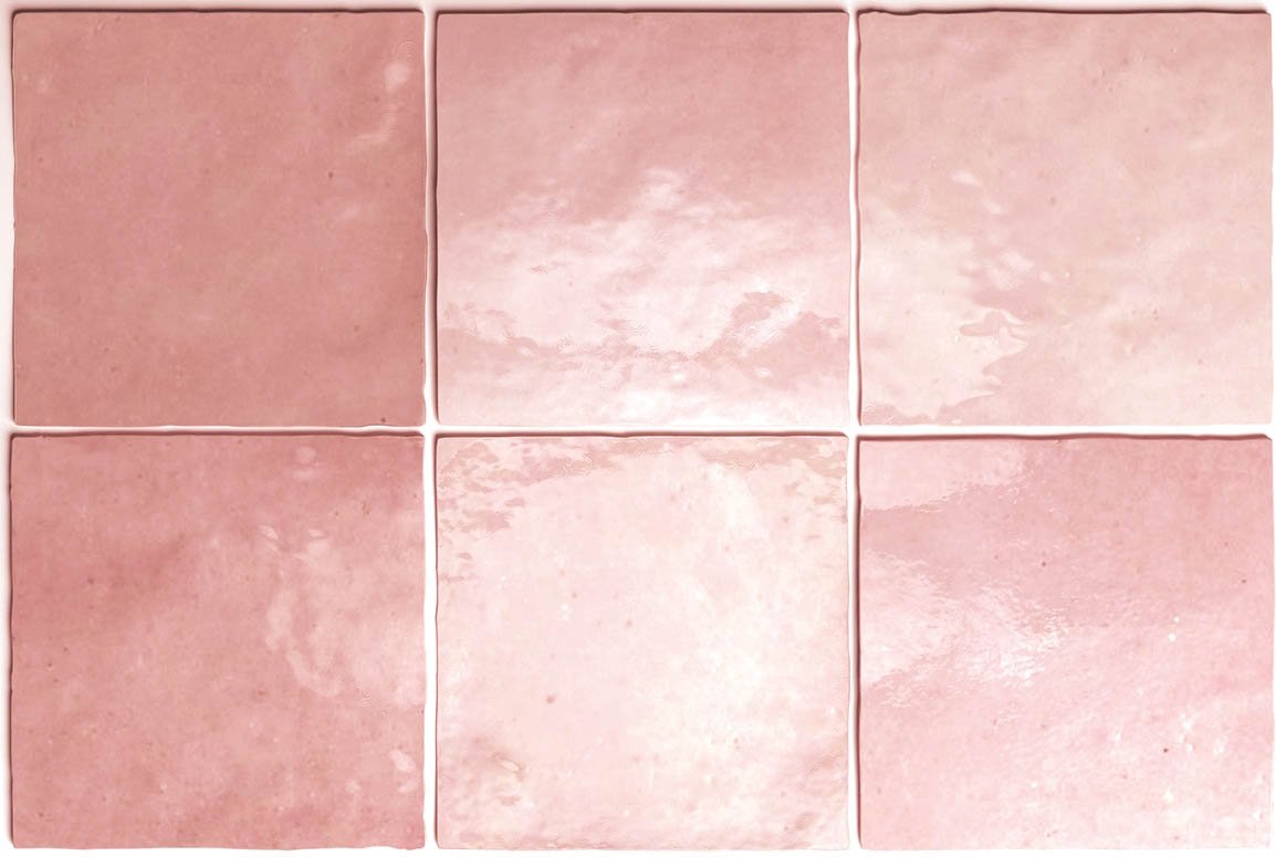 Керамическая плитка Equipe Artisan Rose Mallow 24456, цвет розовый, поверхность глянцевая, квадрат, 132x132