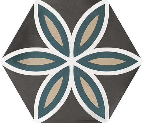 Декоративные элементы La Fabbrica Small Trend Black 180252, цвет разноцветный, поверхность матовая, шестиугольник, 107x124