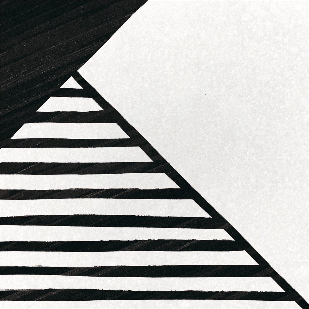 Керамогранит Equipe Caprice Origami B&W Deco 22127, цвет чёрно-белый, поверхность матовая, квадрат, 200x200