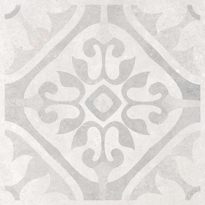 Керамогранит Ceranosa Livorno Deco Medici Avorio, цвет белый серый, поверхность матовая, квадрат, 402x402