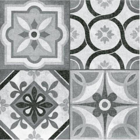 Декоративные элементы TAU Heritage Mono Nat, цвет чёрно-белый, поверхность матовая, квадрат, 450x450