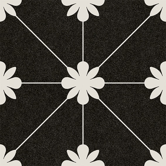 Керамогранит Vives Bali Tuban Antracita, цвет чёрно-белый, поверхность матовая, квадрат, 200x200