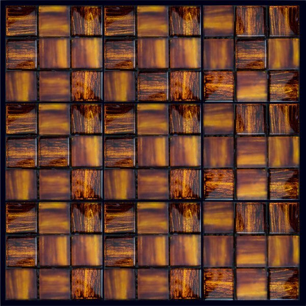 Мозаика Natural Mosaic Dark JP-304 (Стекло), цвет коричневый тёмный, поверхность глянцевая, квадрат, 288x288