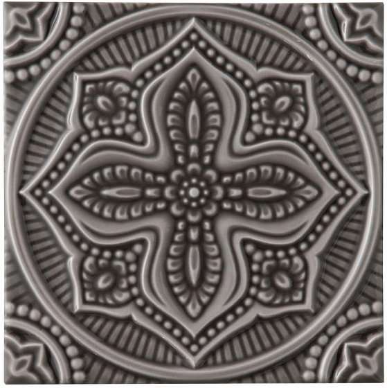 Декоративные элементы Adex ADST4071 Relieve Mandala Planet Timberline, цвет серый, поверхность глянцевая, квадрат, 148x148