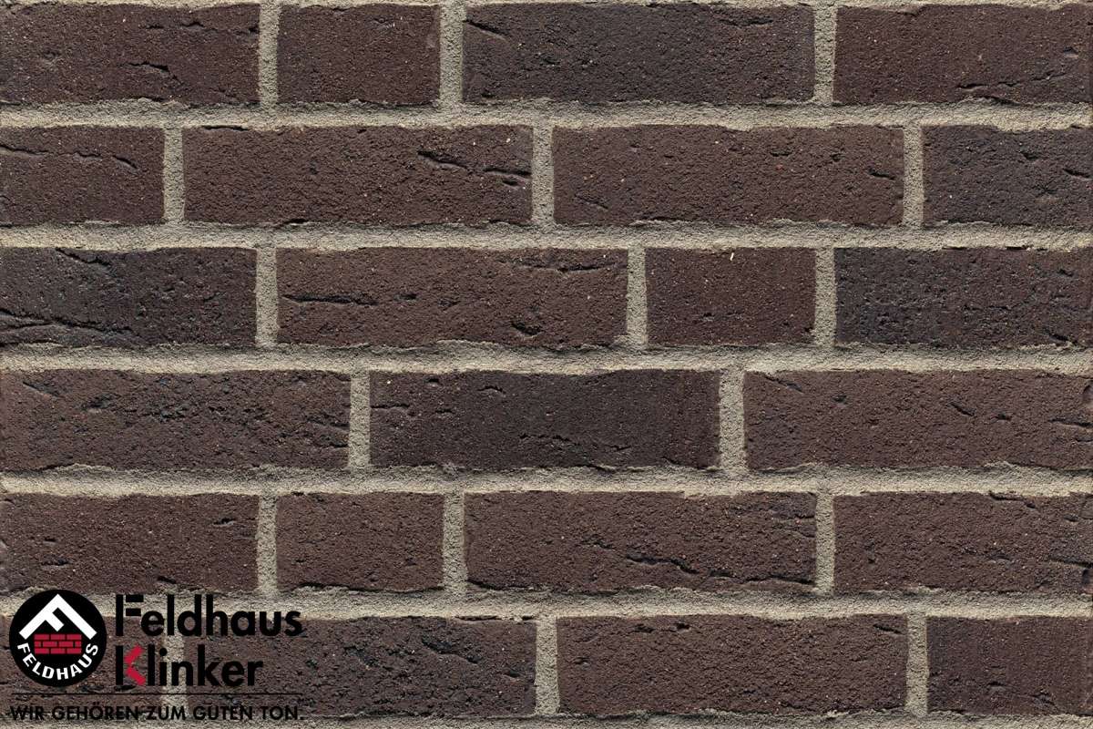 Клинкер Feldhaus Klinker Sintra Geo R697NF11, цвет чёрный, поверхность матовая, под кирпич, 71x240