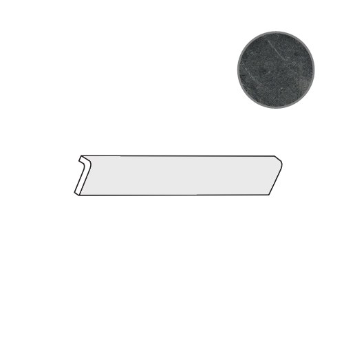 Бордюры ABK Sensi London Pietra Grey Lux 1SL11201, цвет чёрный, поверхность глянцевая, прямоугольник, 40x300