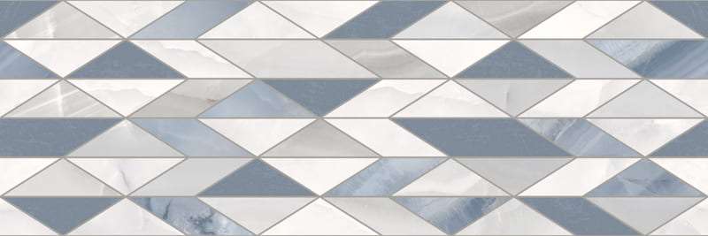 Керамическая плитка Ecoceramic Rodas Diamond Cold, цвет белый серый синий, поверхность глянцевая, прямоугольник, 333x1000