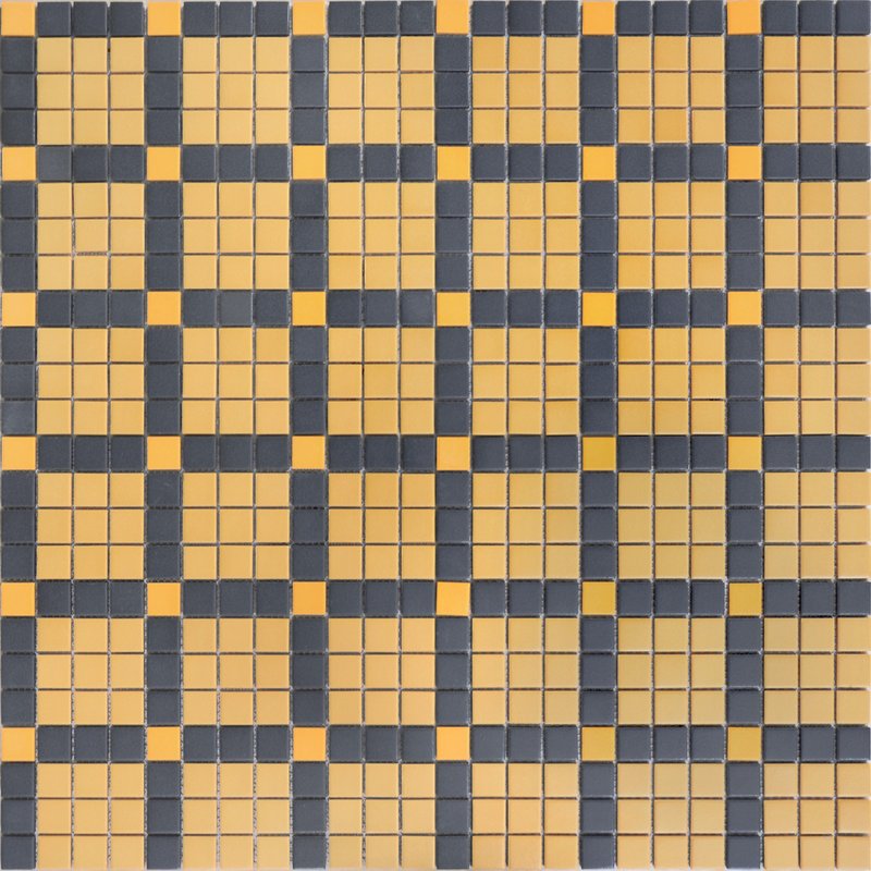 Мозаика Caramelle Mosaic Ornamento 7 23x23x6, цвет оранжевый бордовый, поверхность матовая противоскользящая, квадрат, 300x300
