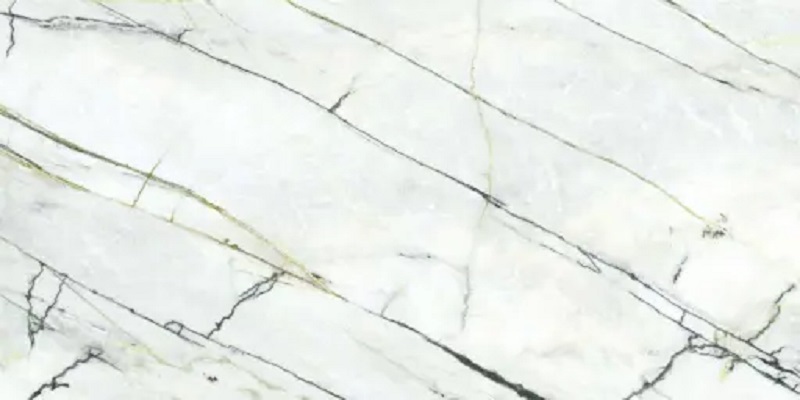 Широкоформатный керамогранит Urbatek Calacatta Green Silk A 100271991A, цвет белый зелёный, поверхность сатинированная, прямоугольник, 1500x3000