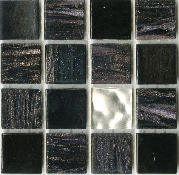 Мозаика JNJ Mosaic Интерьерные Cмеси 200x200 V-JG4645 Night, цвет чёрный, поверхность глянцевая, квадрат, 200x200